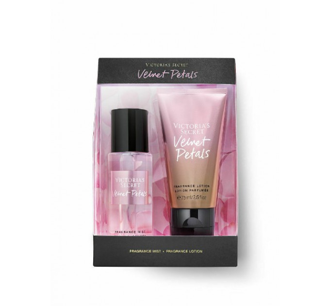 Парфюмированный мини-набор Victoria`s Secret Velvet Petals Fragrance Mist & Lotion Gift Set спрей и лосьон для тела (2 предмета)